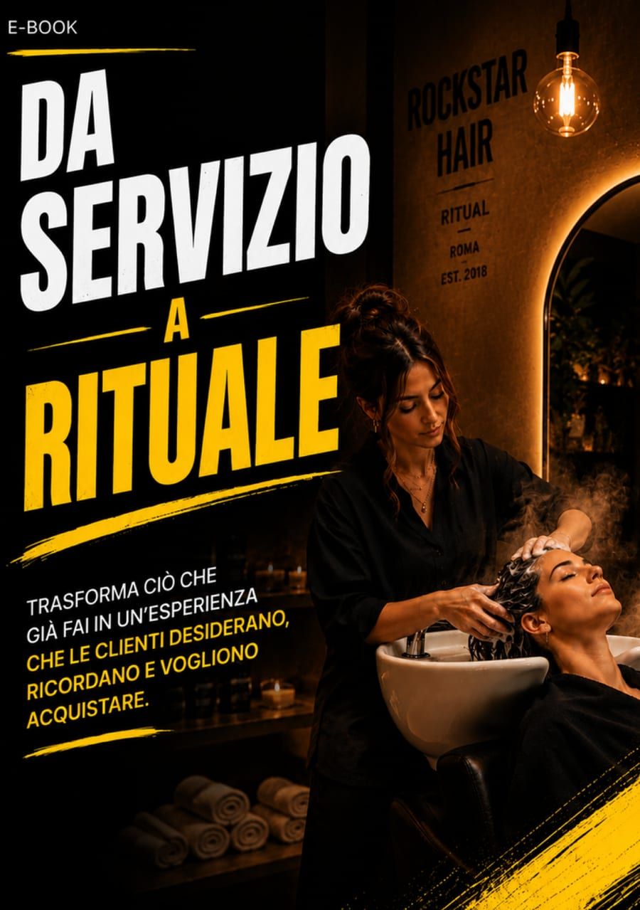 Copertina dell'e-book «Da servizio a rituale»: una parrucchiera lava i capelli a una cliente